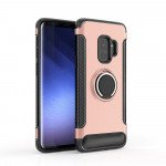 Wholesale Galaxy S9+ (Plus) 360 Rotating Ring Stand Hybrid Case with Metal Plate (Rose Gold)